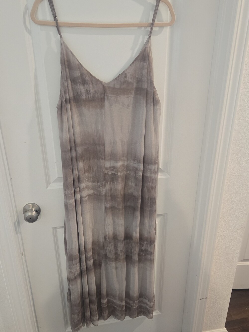 Zara Gray Tie-Dye Maxi Slip Dress